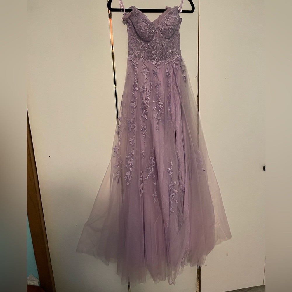 ZAPAKA Purple Off the Shoulder Prom Dress